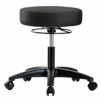 Stool: Vinyl, Ht Range 17 1/4 in to 22 1/2 in, 17 in Seat Wd, 17 in Seat Dp, 0 Glides, 5 Casters (MPN BR-VDHSO-RG-RC-8540)