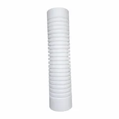 This melt blown polypropylene filter cartridge is rated at 75 micron with a flow rate of 10 gpm. It is 20 inches in overall height and designed for sediment filtration in industrial water systems, such as pre-filtration for process water, cooling towers, and general plant water treatment.