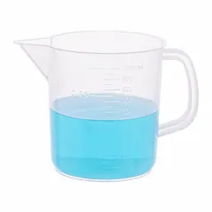 APPROVED VENDOR Low Form Plastic Beaker with Handle, Polypropylene, Translucent, Molded Graduations, 335708