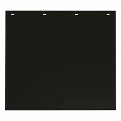 Composite mud flaps for rear vehicle location, measuring 18 inches in height, 20 inches in width, and 1/4 inch in thickness. Sold as a pair in black. Used on trucks and trailers to reduce road spray and debris impact.