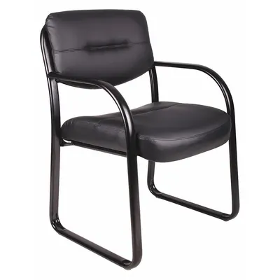 BOSS Frame Chair: Black, Black, 0 Casters/Glides, 23 in Overall Wd, 34 1/2 in Overall Ht - Guest & Side Chairs