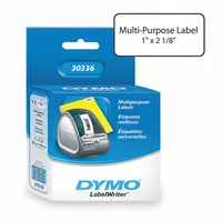 DYMO Printer Label: 1 in Label Wd, 2 1/8 in Label Ht, White, 1 in Core Dia., 500 Labels per Roll (MPN 30336)