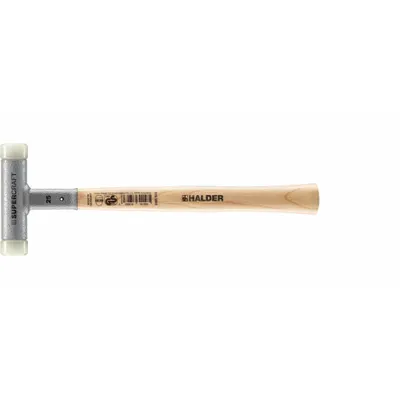 HALDER SUPERCRAFT Dead Blow Hammer: Wood Handle, Plain Grip, 12 oz Head Wt, 1 in Hammer Face Dia - Dead-Blow Split-Head Hammers