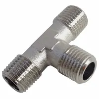 LEGRIS Metal Pipe Tee: Tee, 1/2 in x 1/2 in x 1/2 in, Nickel-Plated Brass, 870 psi, 2 7/16 in Lg (MPN 0927 00 21)