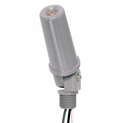 INTERMATIC Photocontrol: Thread Stem Photocell Mounting, 1/2 in Stem Dia, SPST - Adjustable Stem-Mounted Photocells with Swivel Arms