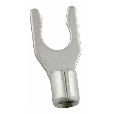 OEM Fork Terminals: Bare, #6 Stud Size, 12 AWG – 10 AWG Wire Range, Locking Fork - Non-Insulated Fork Terminals