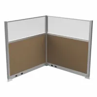 VERSARE Cubicle Kit: 72 in Overall Ht, 72 in Overall Wd, 2 Panels, Latte, Fabric/Polycarbonate (MPN HPEKL-66-S-DO-FL)
