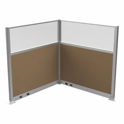 VERSARE Cubicle Kit: 72 in Overall Ht, 72 in Overall Wd, 2 Panels, Latte - Modular Cubicle Walls