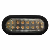 ECCO Warning Light: Perimeter Flashing Warning Light, White, 2 1/8 in Overall Wd, LED, 12-24V DC (MPN 3965C)