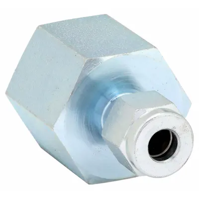 PARKER Compression Fitting Adapter: 1/4 in OD x 1/2 in Pipe Size, 7/16-20 Thread Size - Double-Ferrule Steel Compression Fittings