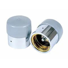 Wheel bearing protector for trailers, heavy trucks, and agricultural equipment. Seals and protects bearings from contamination and lubricant loss. Overall length 1 25/32 in, overall width 1 25/32 in.