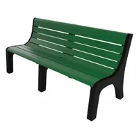ULTRASITE Outdoor Bench: Newport, 72 in Overall Lg, 33 3/8 in Overall Ht, Green, Black (MPN PB 6GRENEW)