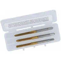 CLEVELAND Tap Kit: #2-56 UNC, H2 / 2B, 3 Flute, TiN Coated High Speed Steel (MPN C84221)