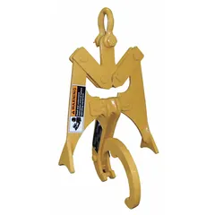 The CALDWELL S-8 Pipe Grab is a lifting device designed for handling pipes in material handling applications. It has a working load limit of 1,400 lb and a bail height of 2 3/8 in. This grab is used for lifting, positioning, and moving pipes in industrial settings such as construction, manufacturing, and oil and gas operations.