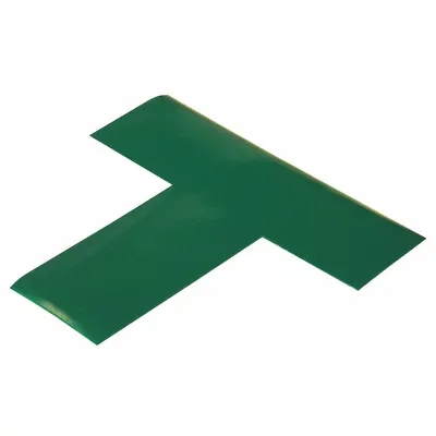 MIGHTY LINE Floor Marking Tape: T, Solid, Green, No Legend, 2 in x 6 in, 55 mil Tape Thick - T-Shaped Floor Marking Tape