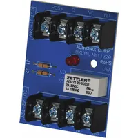 The ALTRONIX RBST is a DPDT relay module constructed from phenolic/fiberglass, designed for use with power supplies. It accepts 6/12/24V DC input and operates at 30mA. Typical applications include switching low-voltage DC circuits in security, access control, and industrial automation systems