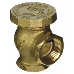 Atmospheric vacuum breaker for water media, constructed of rough brass and bronze with 1 in FNPT connections. Prevents back-siphonage in cross-connection applications such as irrigation or plumbing systems under non-continuous pressure. Certified to NSF/ANSI 372.
