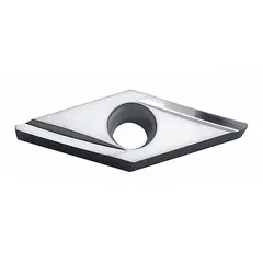 Diamond indexable turning insert with VBGT geometry, 0.031-inch nose radius, and TN620 grade. Designed for precision machining of non-ferrous materials, composites, and plastics in turning, boring, and profiling operations.