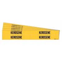 Pipe Marker: Kerosene, Yellow, Black, Fits 3/4 to 2 3/8 in Pipe O.D., 4 Pipe Markers, 5 PK (MPN 7169-4-PK)