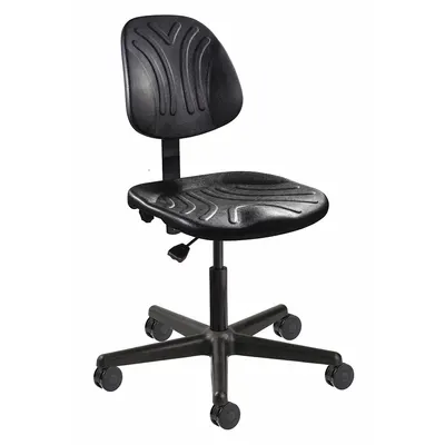 BEVCO Office Chair: Black, Plastic Material, 14 1/2 in Back Ht, 19 1/4 in Seat Wd - Armless Office Chairs