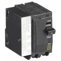 SQUARE D Miniature Circuit Breaker: 40 A, 120/240V AC, Single Phase, 10kA at 120/240V AC, 2 Poles (MPN QO2401021)