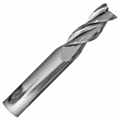 This carbide square end mill features 3 flutes and a square end profile for efficient slotting, profiling, and finishing of aluminum and non-ferrous materials. With a 1-inch mill diameter, 2-inch length of cut, and 5-inch overall length, it is suited for CNC and manual milling operations in industrial manufacturing.