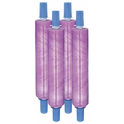 GOODWRAPPERS Handle with Brake Stretch Wrap, Purple, 4 PK, 30 in x 1,000 ft