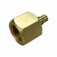 MEM-CO Barbed Fitting Adapter: 1/2 in Pipe x 1/16 in ID Size, FBSPP x Barbed, Brass, Beaded Barb (MPN 1/2BSPP-FB1-NP)