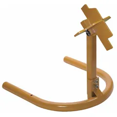 This steel bead seating stand is designed for use with Euro hub tires and tubeless tires. It assists in seating tire beads during mounting operations, providing a stable platform for tire service in automotive and industrial maintenance settings.