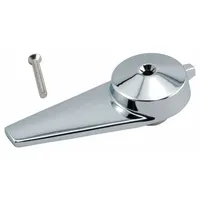 Zinc lever handle with chrome finish for hot/cold water control. Compatible with Powers 410 Series faucets. Includes mounting screw for installation