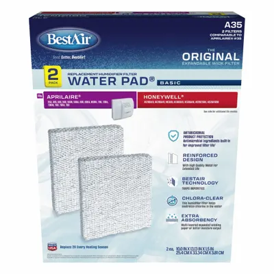 BESTAIR Humidifier Pad: Humidifier Pad, Duct Mount Humidifier, Aluminum, Antimicrobial-Coated - Humidifier Pads for Portable Humidifiers