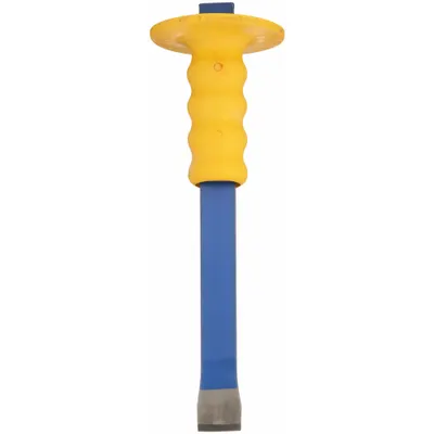 DASCO PRO Cold Chisel: Steel, 1 1/4 in Blade Wd, 12 in Overall Lg, Cushioned Grip - Hand-Guarded Cold Chisels