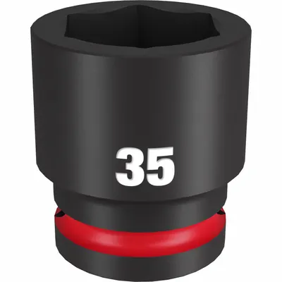 MILWAUKEE Standard Impact Socket: 3/4 in Drive Size, Metric, 35 mm Socket Size, 6-Point - 3/4" Drive Impact Sockets