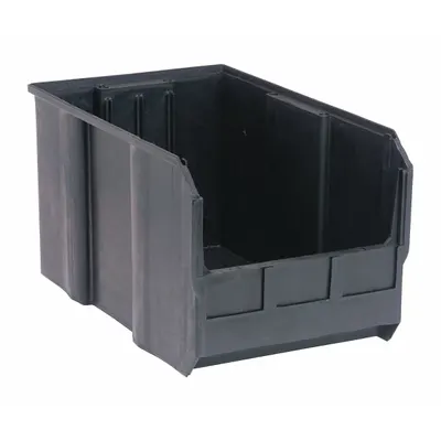 QUANTUM STORAGE SYSTEMS Hang and Stack Bin: 11 in x 18 in x 10 in, Black - Recycled Plastic Bins