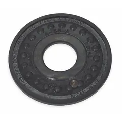 This rubber disc is a replacement part for diaphragm and relief valve assemblies in SLOAN Regal® series flush valves. It is used to control water flow and ensure proper flushing operation in commercial and institutional toilet flush valves.