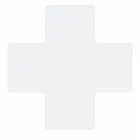 Floor Marking Tape: Cross, Solid, White, No Legend, 4 in x 10 in, 8 mil Tape Thick, Brady®, 20 PK (MPN 104483)