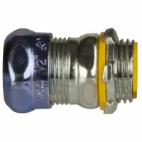 Compression Conduit Connector: Steel, 1/2 in Trade Size, 1 17/32 in Overall Lg, Insulated (MPN 2912RT)