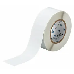 Precut label roll with tamper-indicating checkerboard footprint pattern. Labels measure 1/2 in x 2 in with a 1/2 in core. Designed for use with BBP81 printer series. Provides visual evidence of unauthorized removal for asset tracking and security applications.