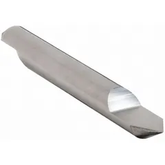 This double-end pointed engraving tool is made of carbide for wear resistance. It features a 60° tip angle and 0.008" tip diameter for fine detail marking. With a 2" overall length, it is used for engraving numbers, letters, and patterns on metals, plastics, and other materials in machining and fabrication applications.