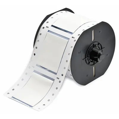 BRADY Sleeve Label: 1 1/2 in x 2 in, Polyolefin, White (Matte) - Brady Precut Sleeve Label Rolls