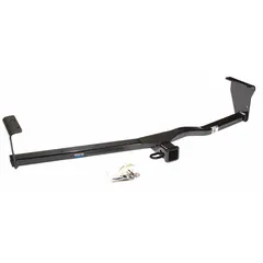 Steel step bumper hitch with powder-coated finish. Designed for Hyundai Sorento, no drilling required. Supports 3,500 lb gross trailer weight and 350 lb tongue weight. Used for towing trailers and campers.