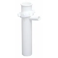 APPROVED VENDOR Plastic Tailpiece, 1-1/2 in, 8 in, Slip, White