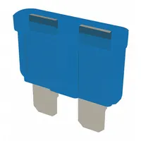 Blade-type fuse rated at 15 amps, designed for overcurrent protection in compatible power supply systems. Commonly used in security, access control, and low-voltage applications. Blue color indicates 15A rating