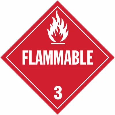 STRANCO Container Placard: Flammable, 10 3/4 in x 10 3/4 in, 10 3/4 in Label Ht - Class 3: Flammable Liquids