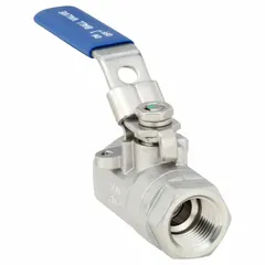 APPROVED VENDOR Manual Two-Way Ball Valve, 1/2 in, 316 Stainless Steel, Locking Lever Handle, PTFE Seals