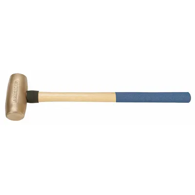 AMERICAN Non-Sparking Sledge Hammer: Bronze, Wood Handle, 10 lb Head Wt, 4 in Dia - Non-Sparking Sledge Hammers