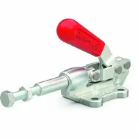 DE-STA-CO Straight Line Clamp: Flange Base Mounting, Std Horizontal Handle, 1.28 in Arm Lg, 5/16-18 (MPN 603-SS)
