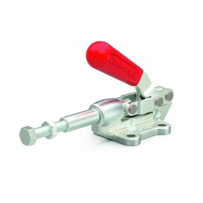 DE-STA-CO Straight Line Clamp: Flange Base Mounting, Std Horizontal Handle, 1.28 in Arm Lg - Corrosion-Resistant Straight-Line Toggle Clamps