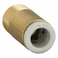 SMC Push-Fit Adapter Fitting: 6 mm OD x 1/8 in Pipe Size, Push-to-Connect x BSPT, Brass, White (MPN KQ2S06-01A)