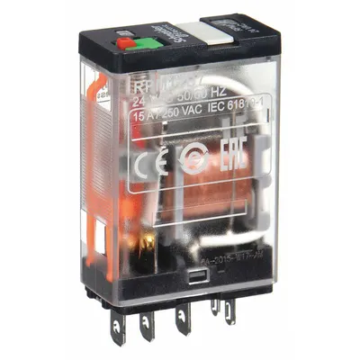 SCHNEIDER General Purpose Relay: Socket Mounted, 15 A Current Rating, 24V AC, SPDT - Socket-Mounted Relays
